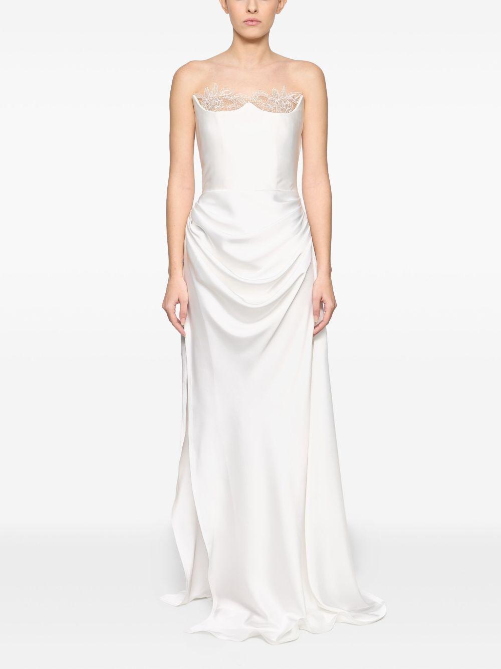 draped strapless gown Product Image
