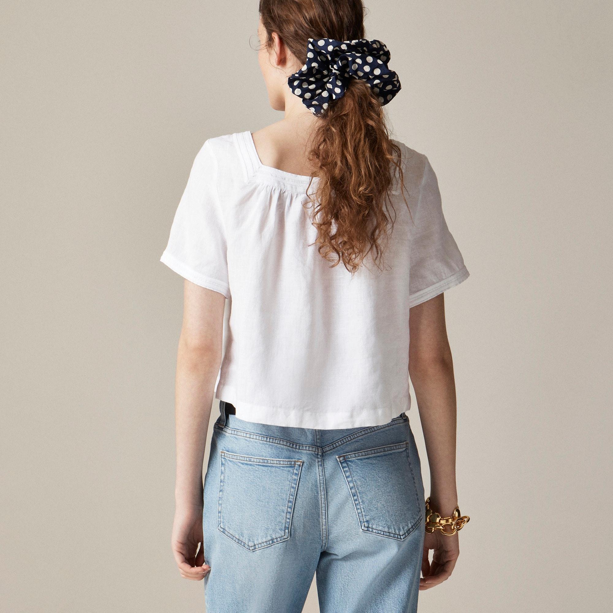 Sailor squareneck top in linen Product Image