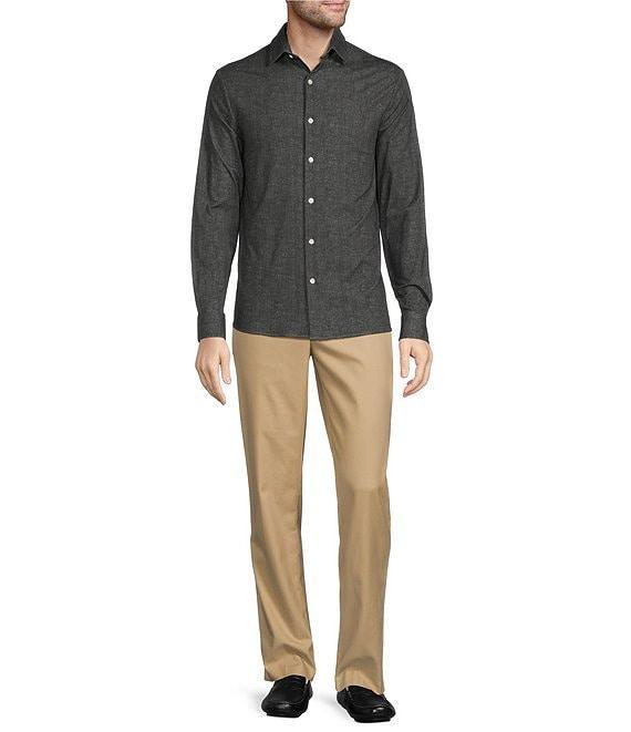 Hart Schaffner Marx State Street Essentials Albini 4FLEX Long Sleeve Solid Coat Front Shirt Product Image