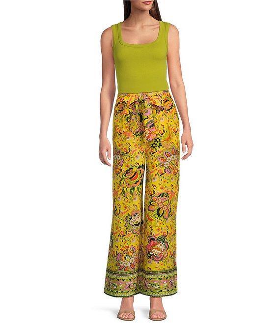 Gibson & Latimer Ribbed Knit Scoop Neck Sleeveless Tank Top Product Image