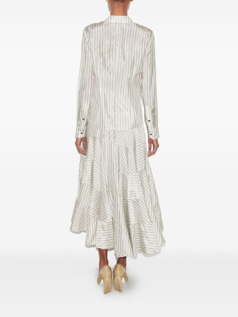 striped cinched button-down top Product Image