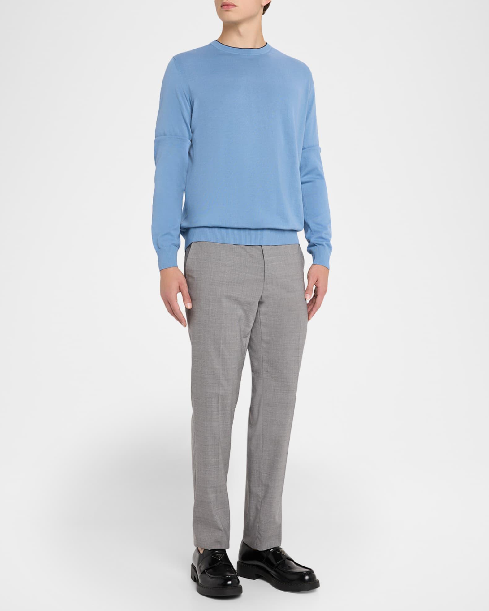 Men's Cotton Tipped Crewneck Sweater Product Image