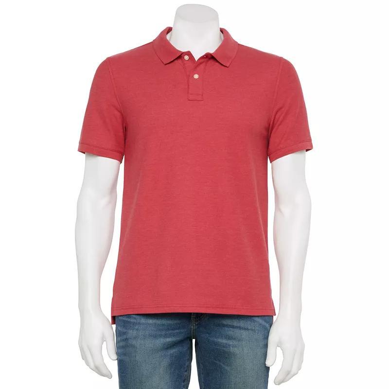 Men's Adaptive Sonoma Goods For Life® Easy Dressing Pique Polo, Size: Large, Burnt Red Product Image