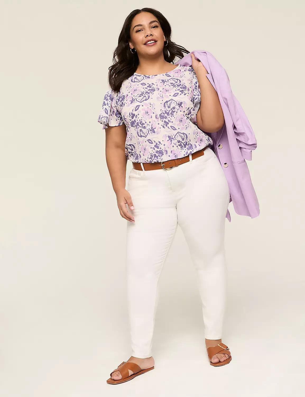 Flutter-Sleeve Smocked-Shoulder Top Product Image