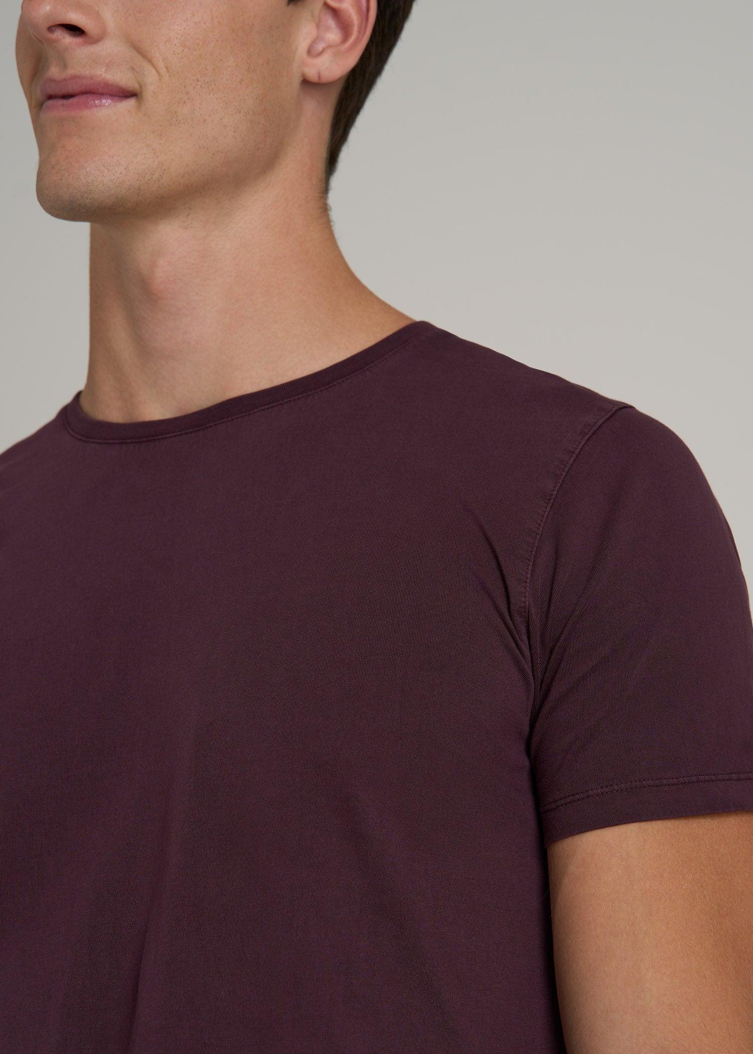 MODERN-FIT Garment Dyed Cotton Men's Tall T-Shirt in Deep Purple Product Image