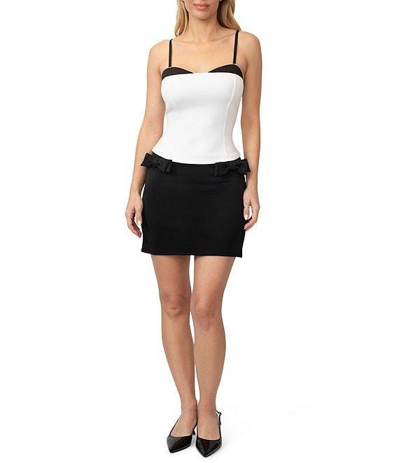 Stevie by Steve Madden Scuba 3D Bow Micro Mini Skirt Product Image