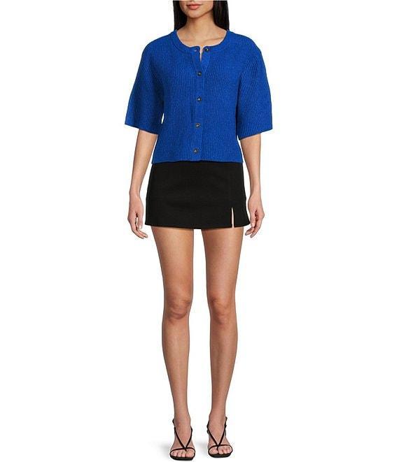 Copper Key Cropped Short Sleeve Cardigan Sweater Product Image