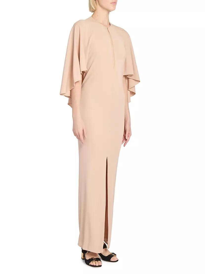 Cape-Overlay Maxi Dress Product Image