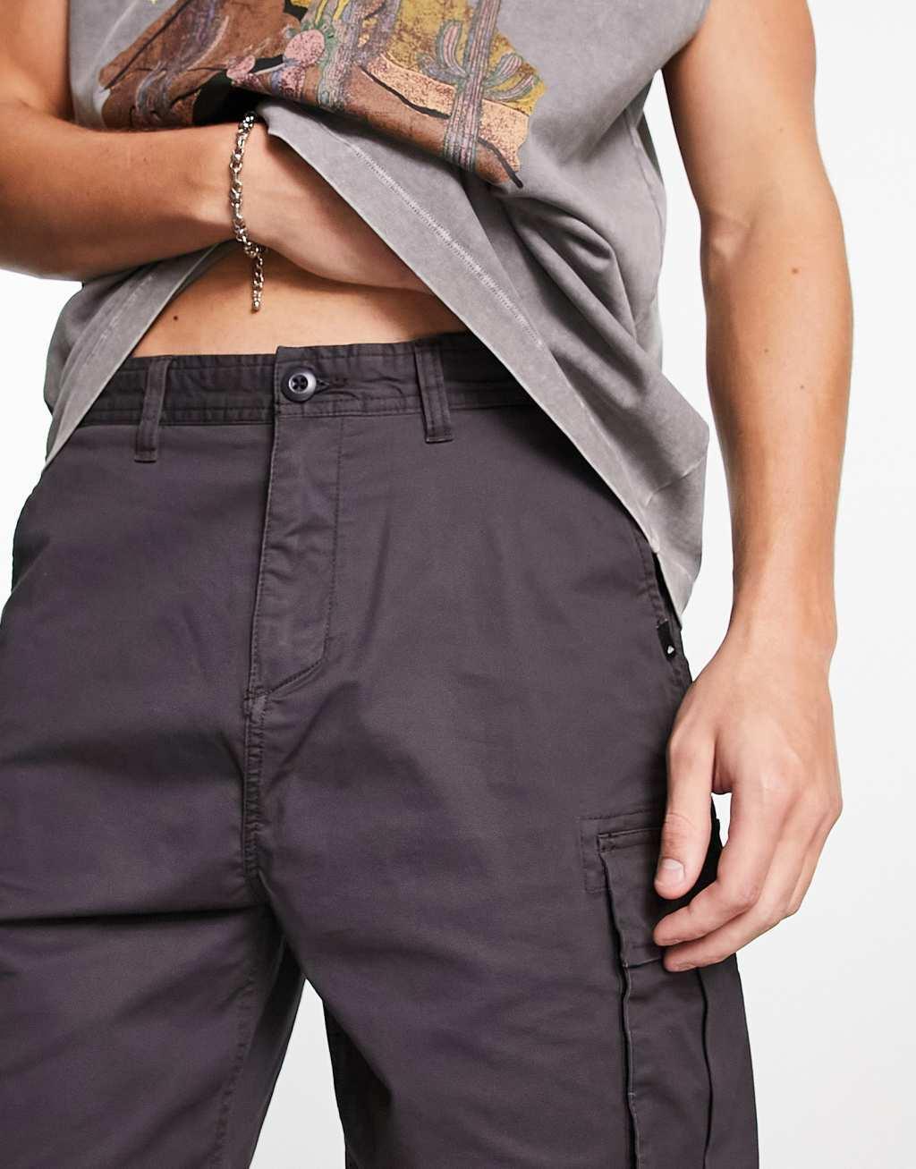 Quiksilver relaxed cargo shorts in black Product Image