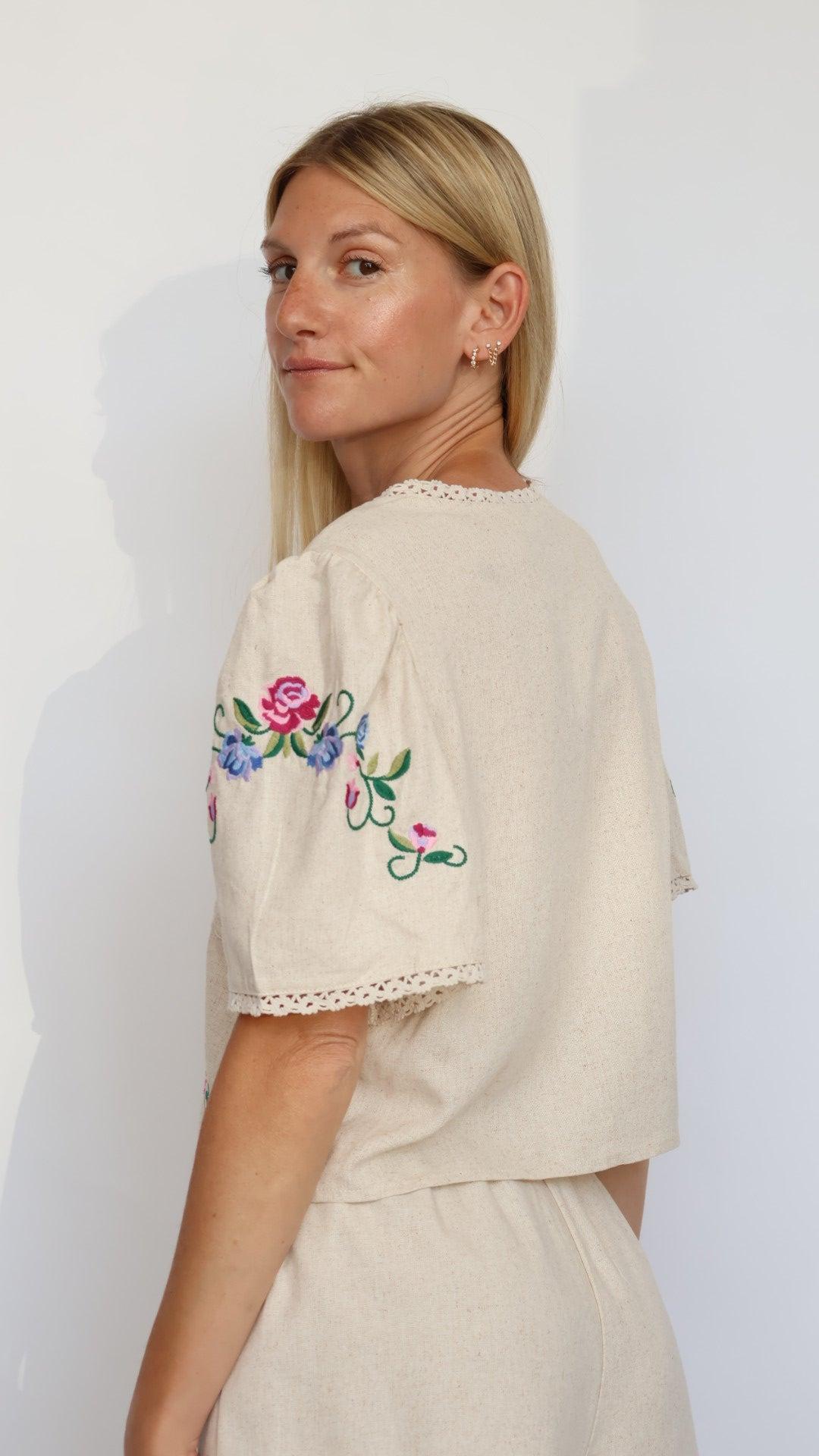Embroidered Crop Top Product Image