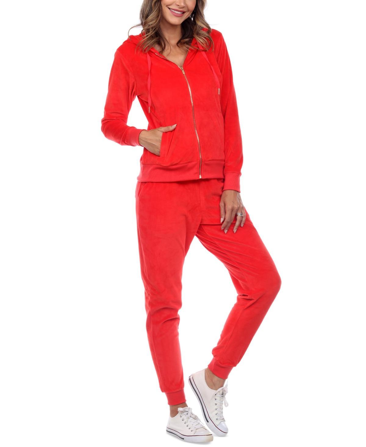 Women's 2 Piece Velour Tracksuit Set - White Mark Product Image