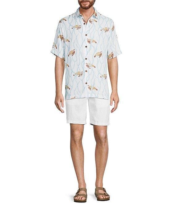 Caribbean Turtle Print Short Sleeve Woven Shirt Product Image