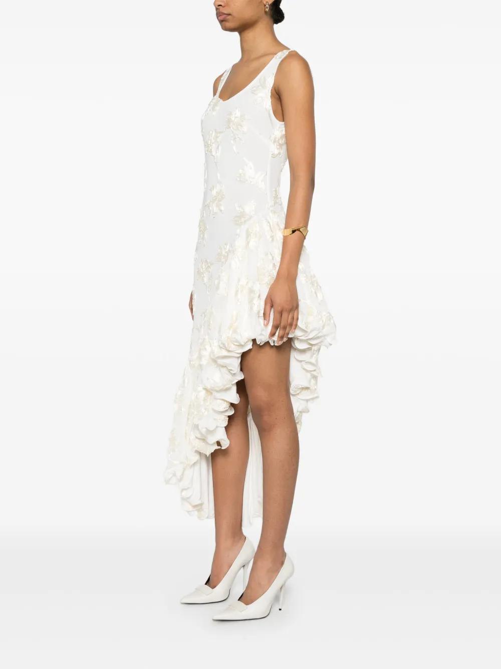 flower-mesh ruffle dress Product Image