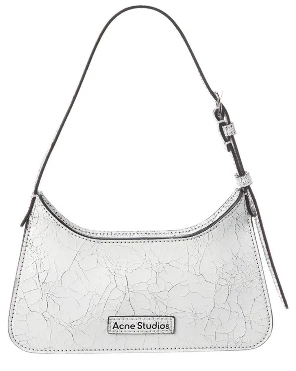 ACNE STUDIOS Platt Micro Leather Shoulder Bag In Silver Product Image