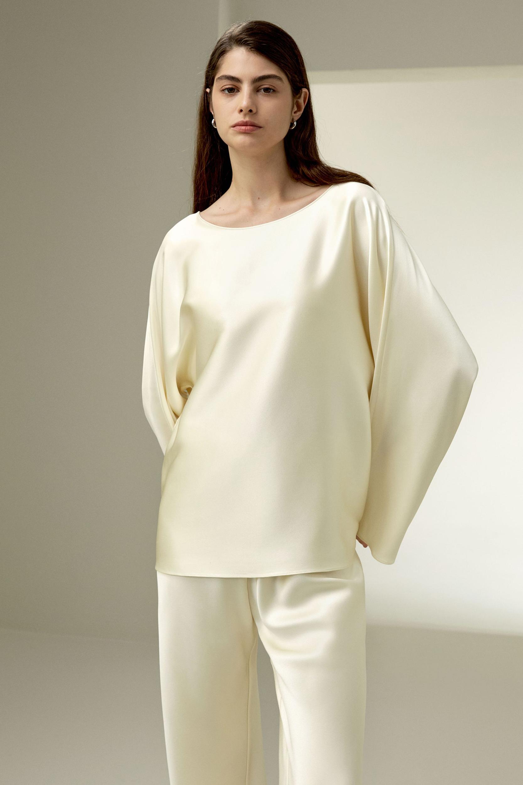 LILYSILK Silk Blouse Women - Midnight Blue Mulberry Silk - Perfect for Work Or Casual Round Neckline Tops S Product Image