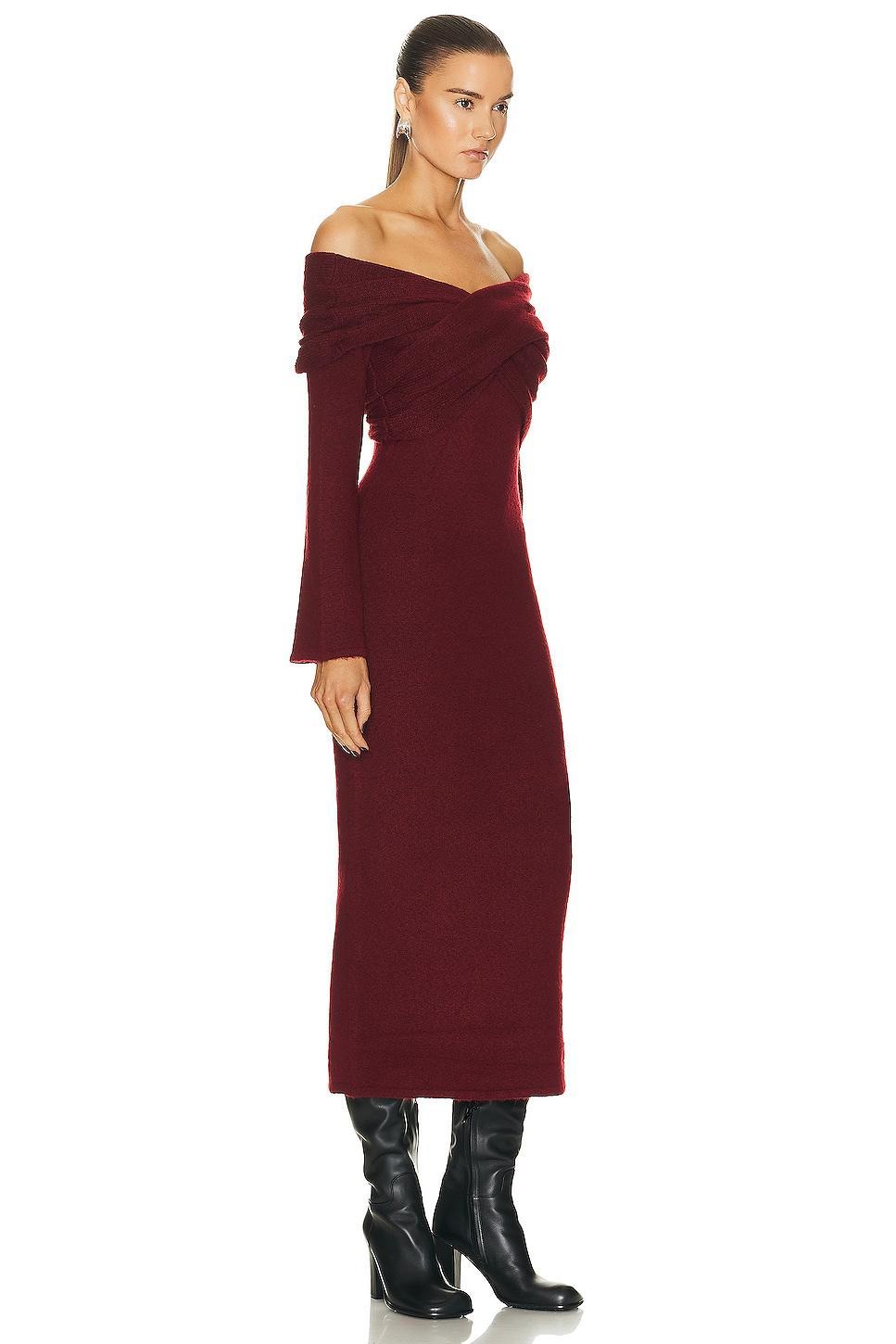 Cult Gaia Zennie Knit Dress in Burgundy Product Image