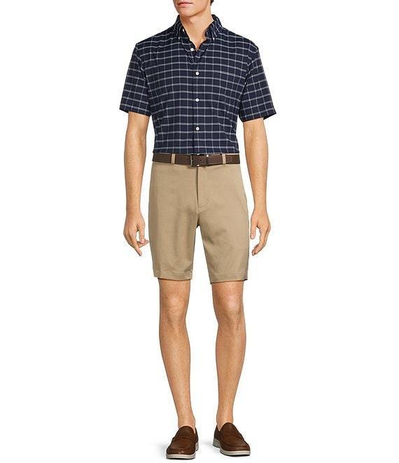 Roundtree & Yorke The Traveler Performance Short Sleeve Windowpane Sport Shirt Product Image