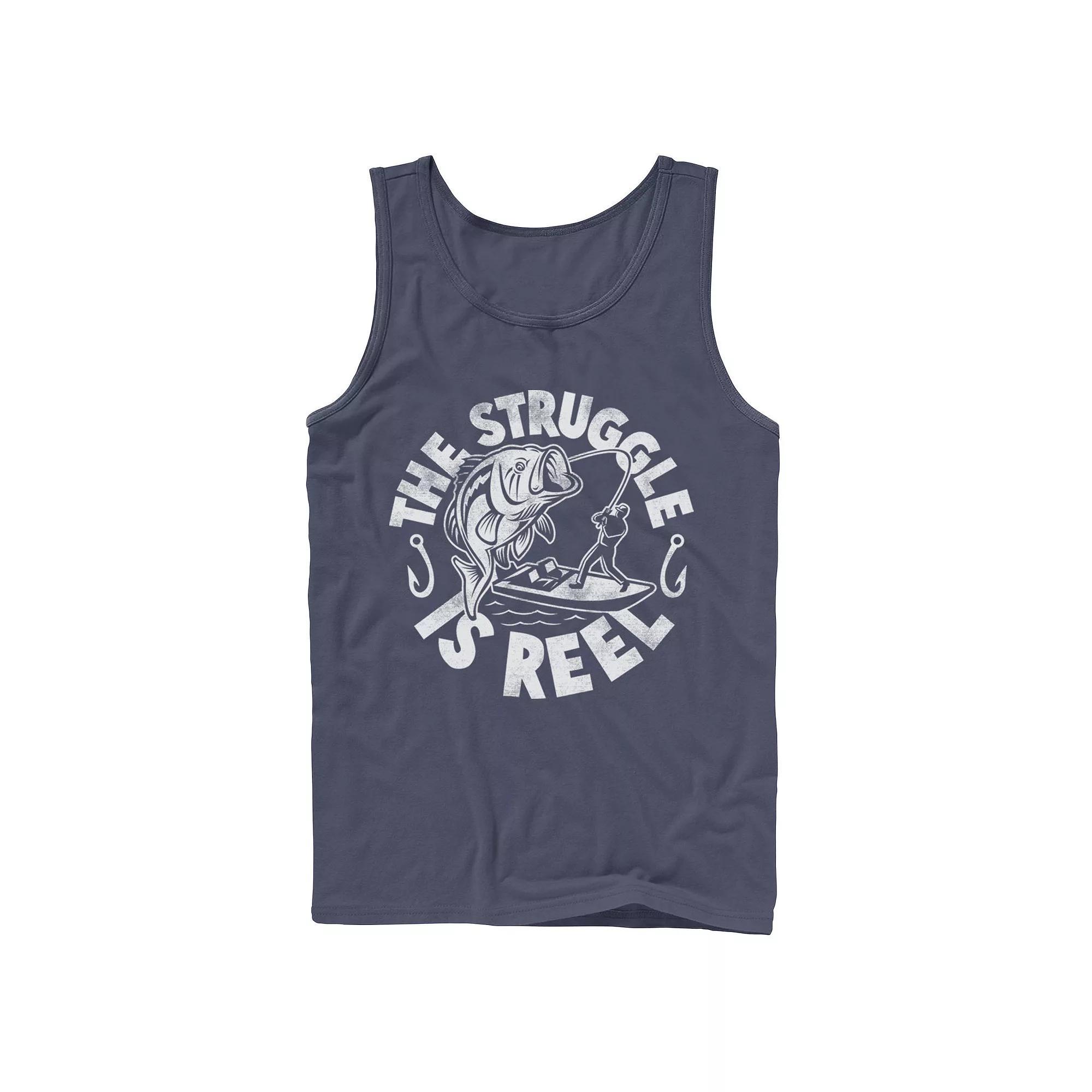 Men's Struggle Is Reel Text Tank Top,  Product Image