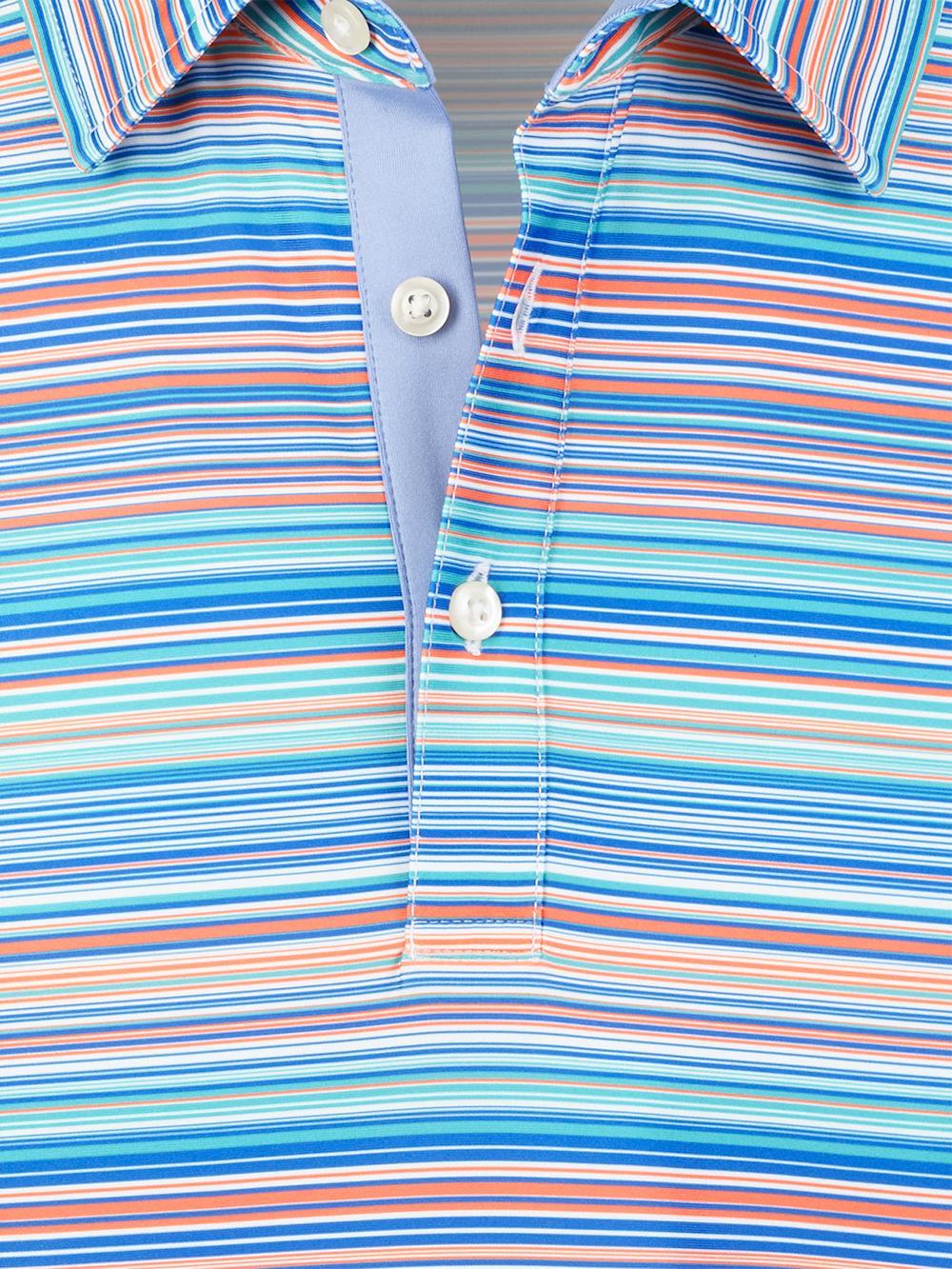 Performance Blend Three Button Patterned Performance Polo - Multi Product Image