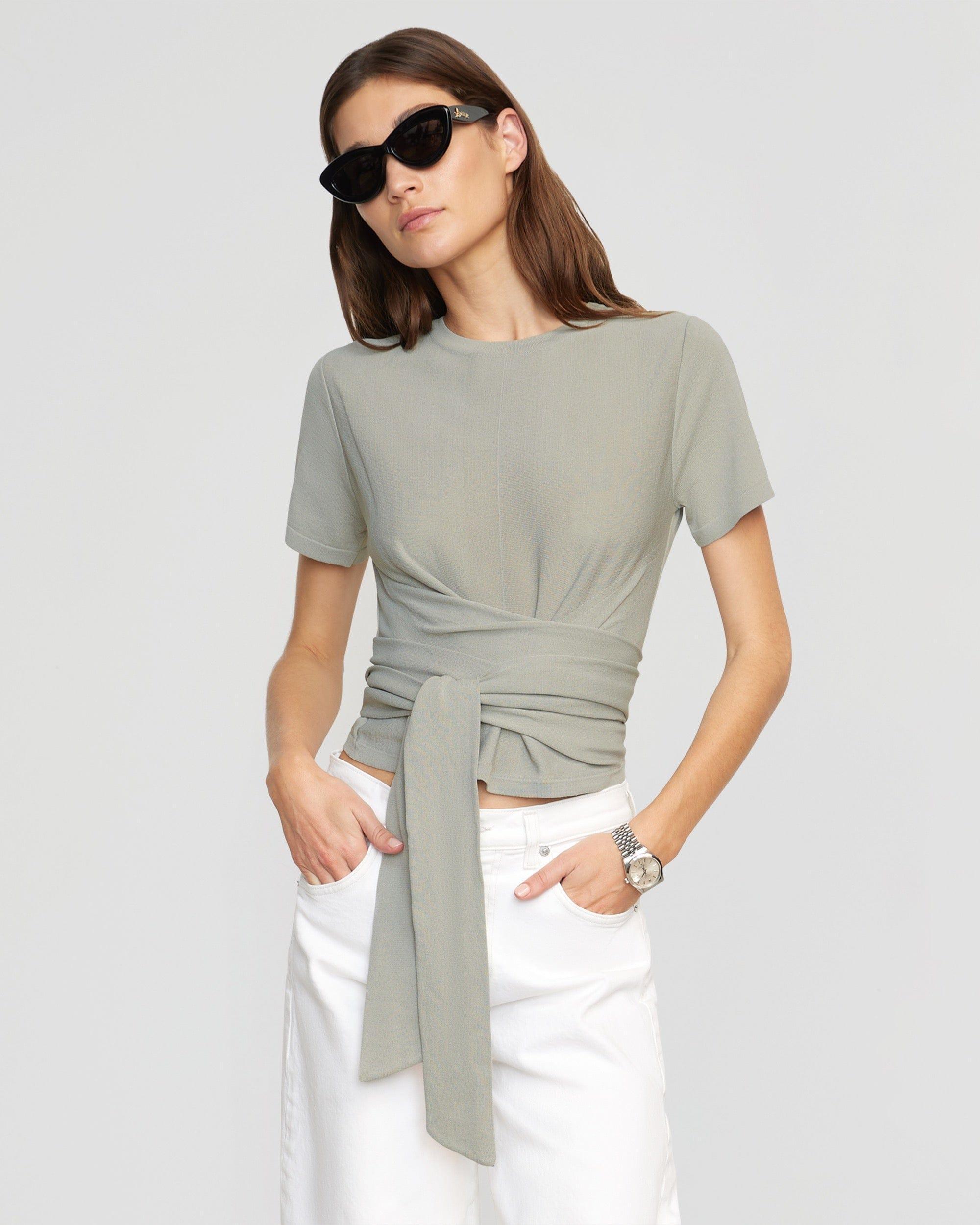 Jude Cropped Tie-Front Top Product Image