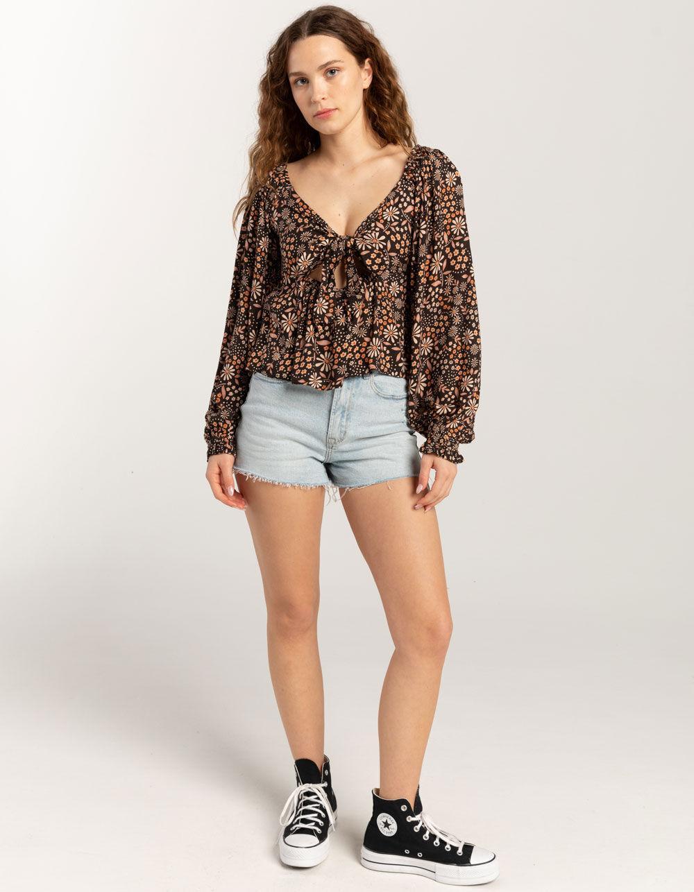 VOLCOM Folk Yeah Womens Long Sleeve Top Product Image