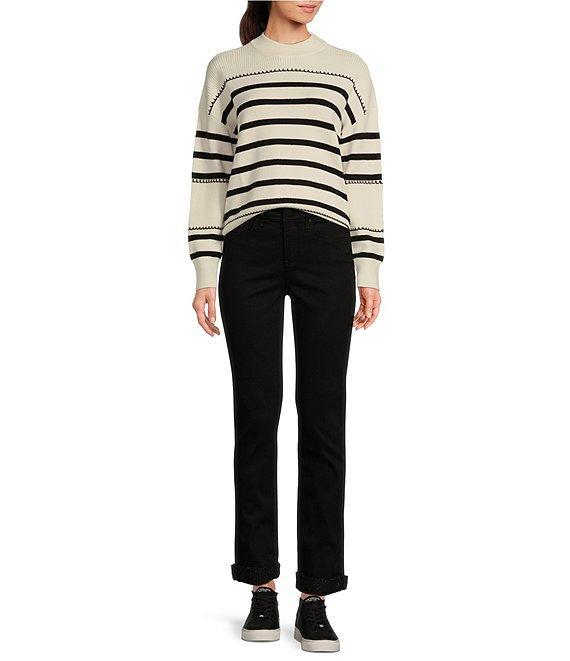 NYDJ Sheri Lift Tuck® Stretch Denim Rolled Cheetah Cuff Slim Leg Mid Rise Ankle Jean Product Image