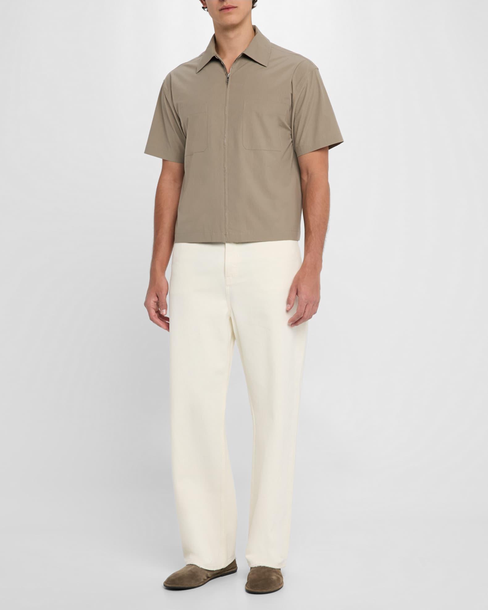 Mens Light Poplin Zip-Front Shirt Product Image