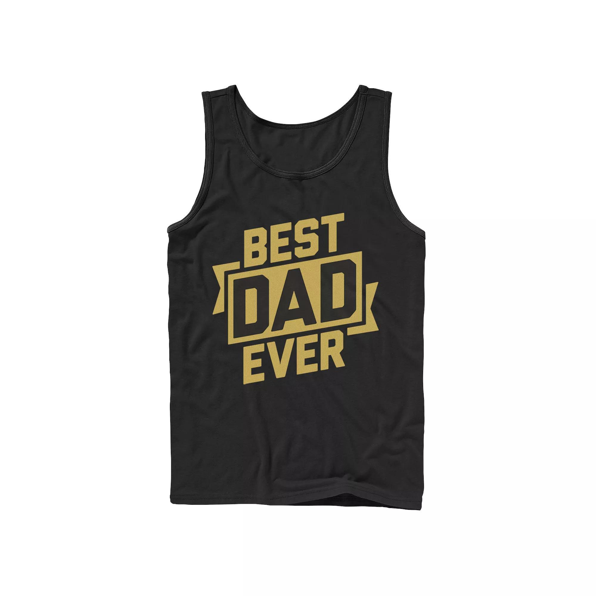 Men's Father's Day Best Dad Ever Gold Ribbon Tank Top,  Product Image