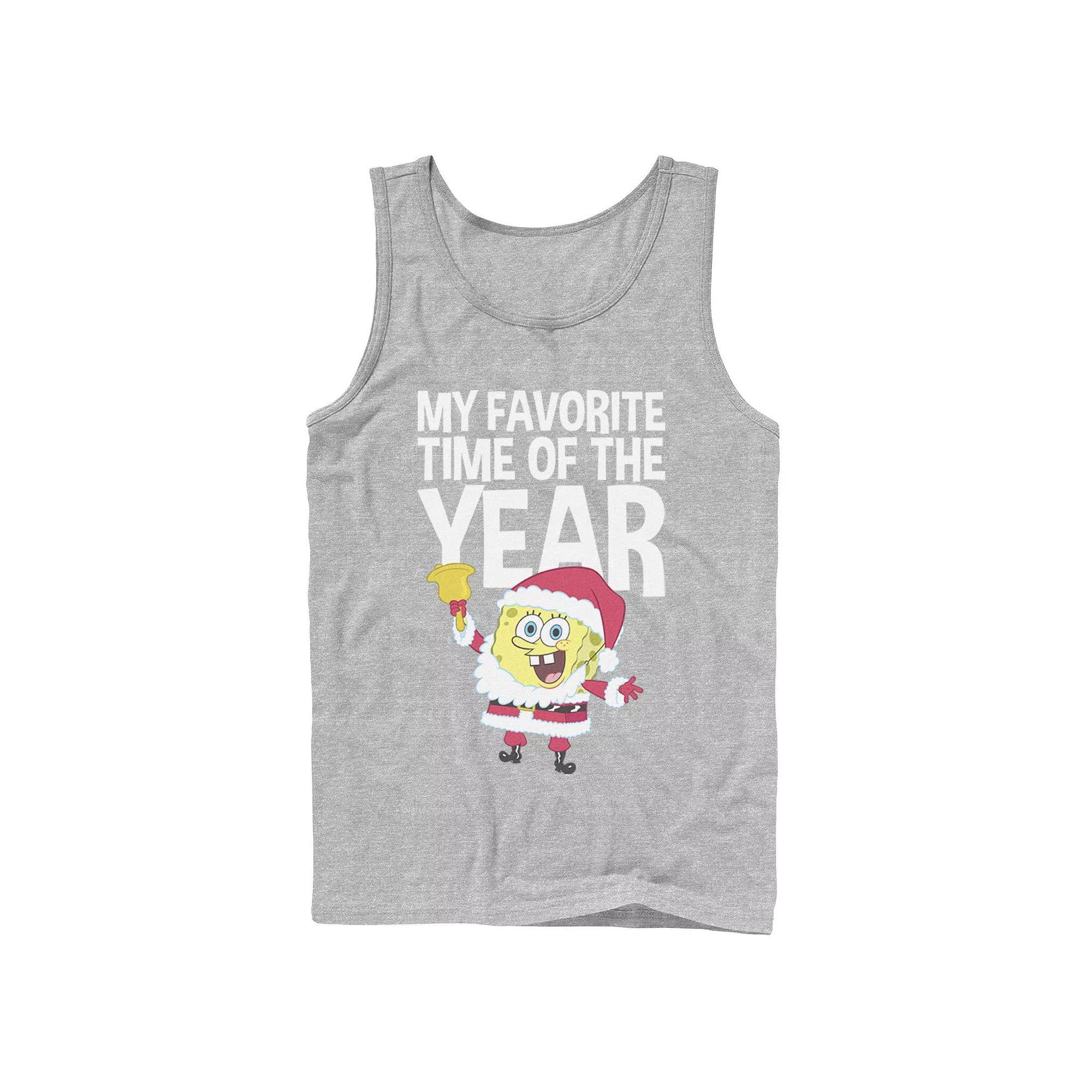 Men's Nickelodeon Spongebob Squarepants Santa Christmas Favorite Time Graphic Tank Top,  Product Image