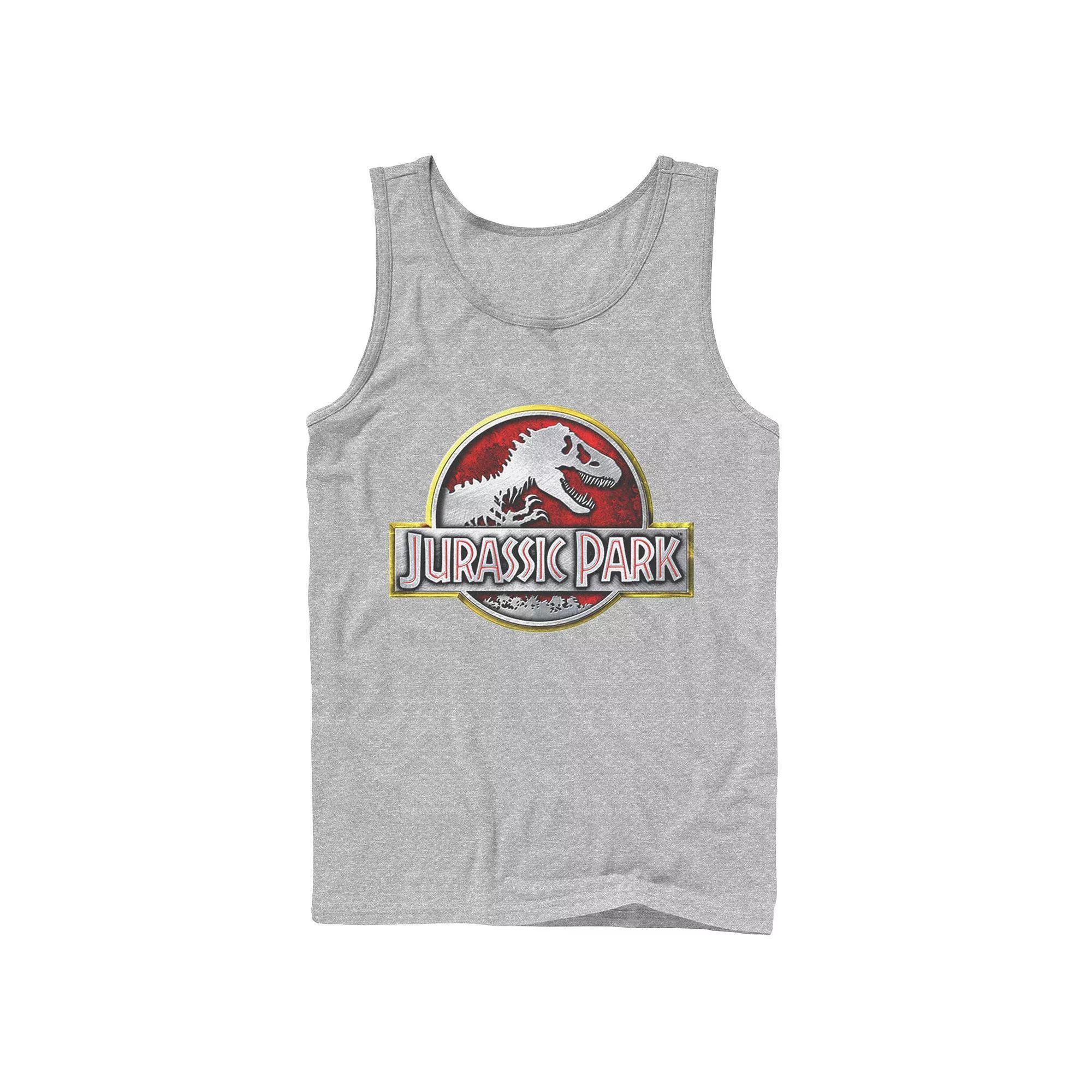 Men's Jurassic Park Chrome Logo Tank Top,  Product Image