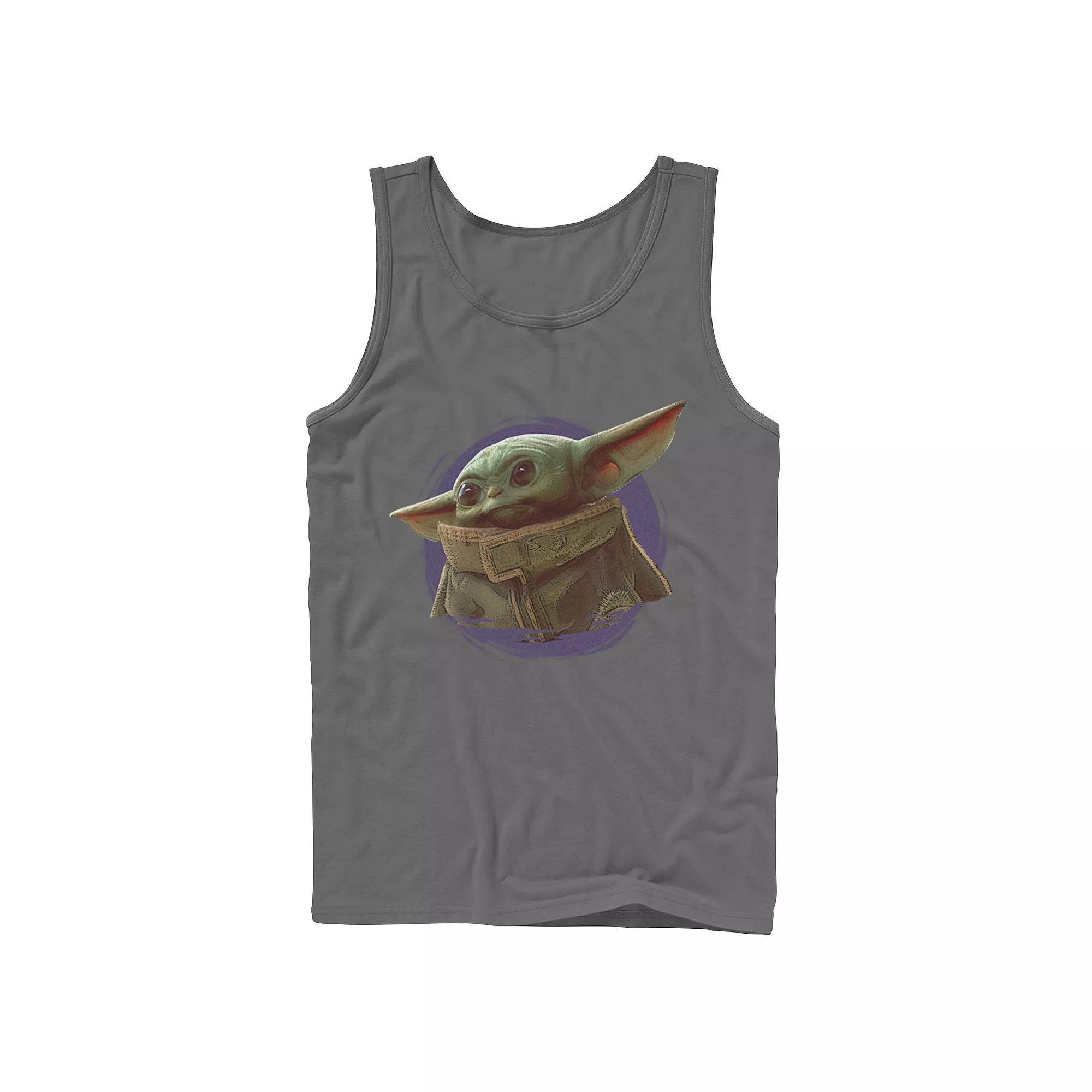 Men's Star Wars The Mandalorian The Child Purple Smoke Tank Top,  Product Image