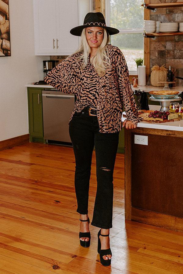 Modern Muse Velvet Burnout Top in Iced Mocha Product Image