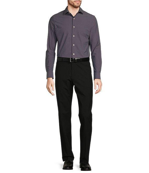 Murano Collezione Slim Fit Small Diamond Pattern Long Sleeve Woven Shirt Product Image