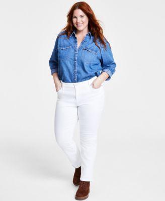 Levis 414 Plus Size Classic Mid Rise Straight Leg Stretch Denim Jeans Product Image