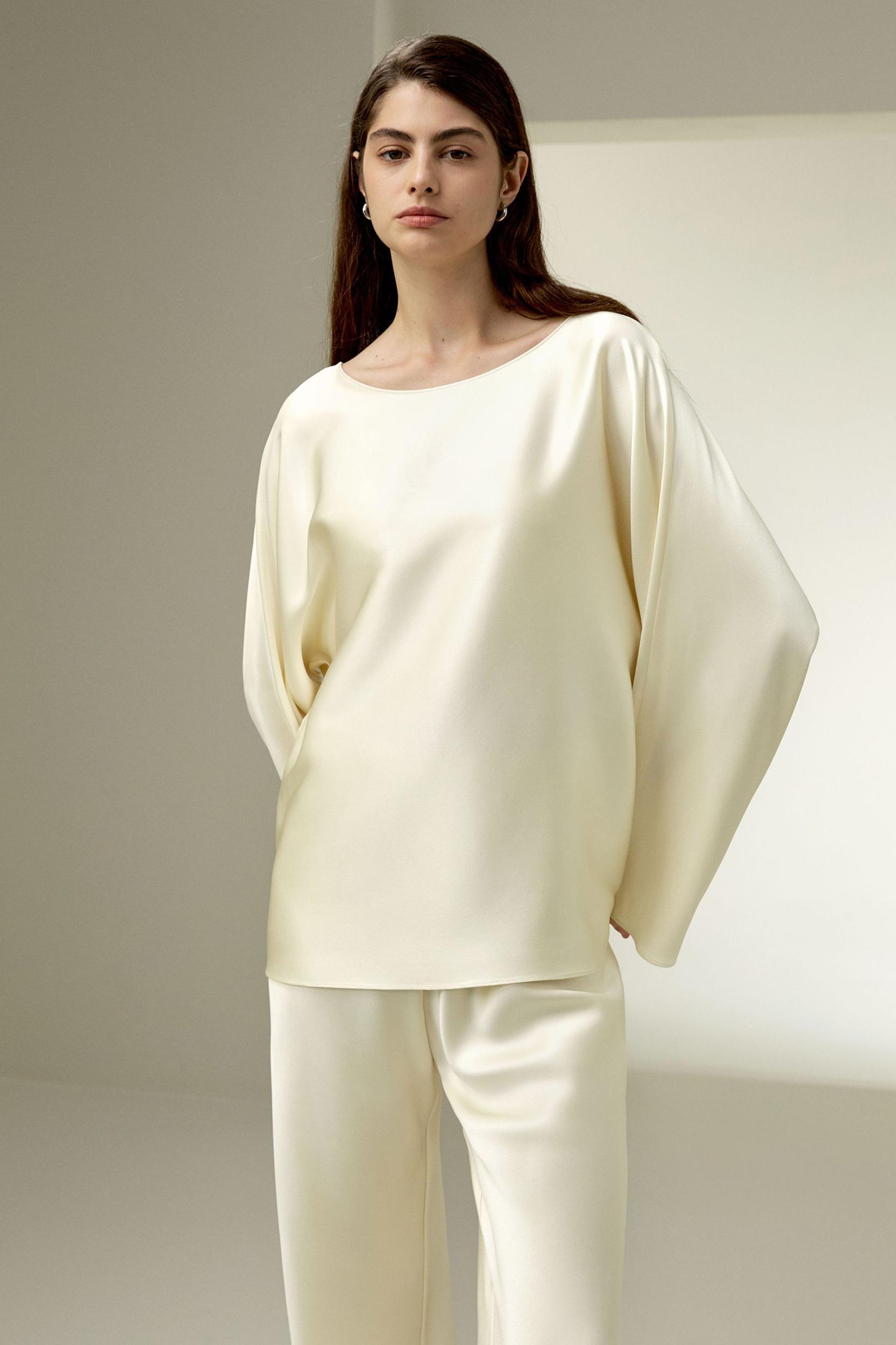 LILYSILK Silk Blouse Women - Midnight Blue Mulberry Silk - Perfect for Work Or Casual Round Neckline Tops S Product Image