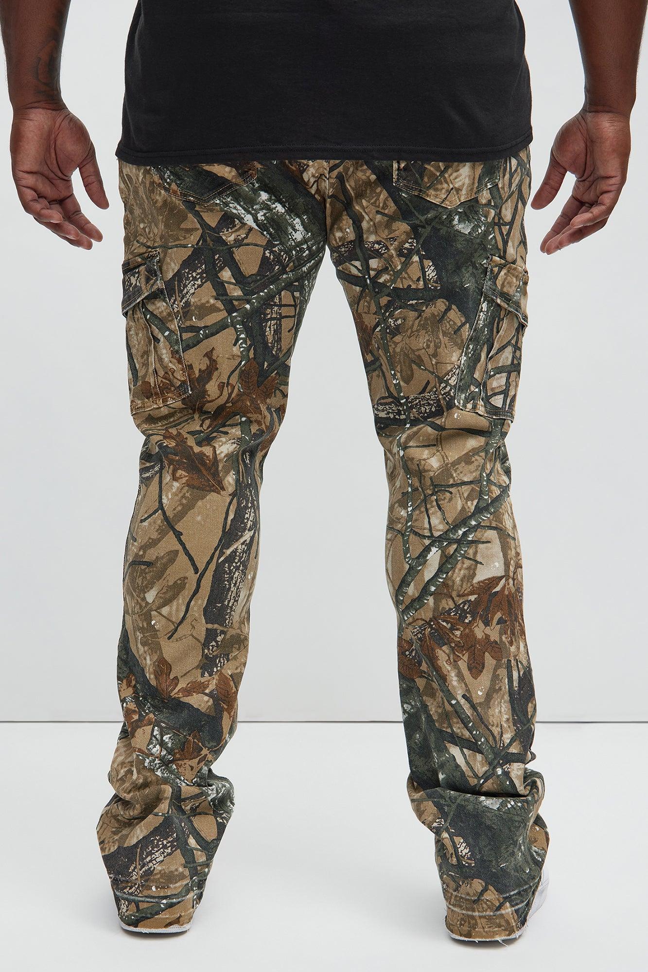 Get Me Started Cargo Slim Flare Pants - Green/combo Product Image