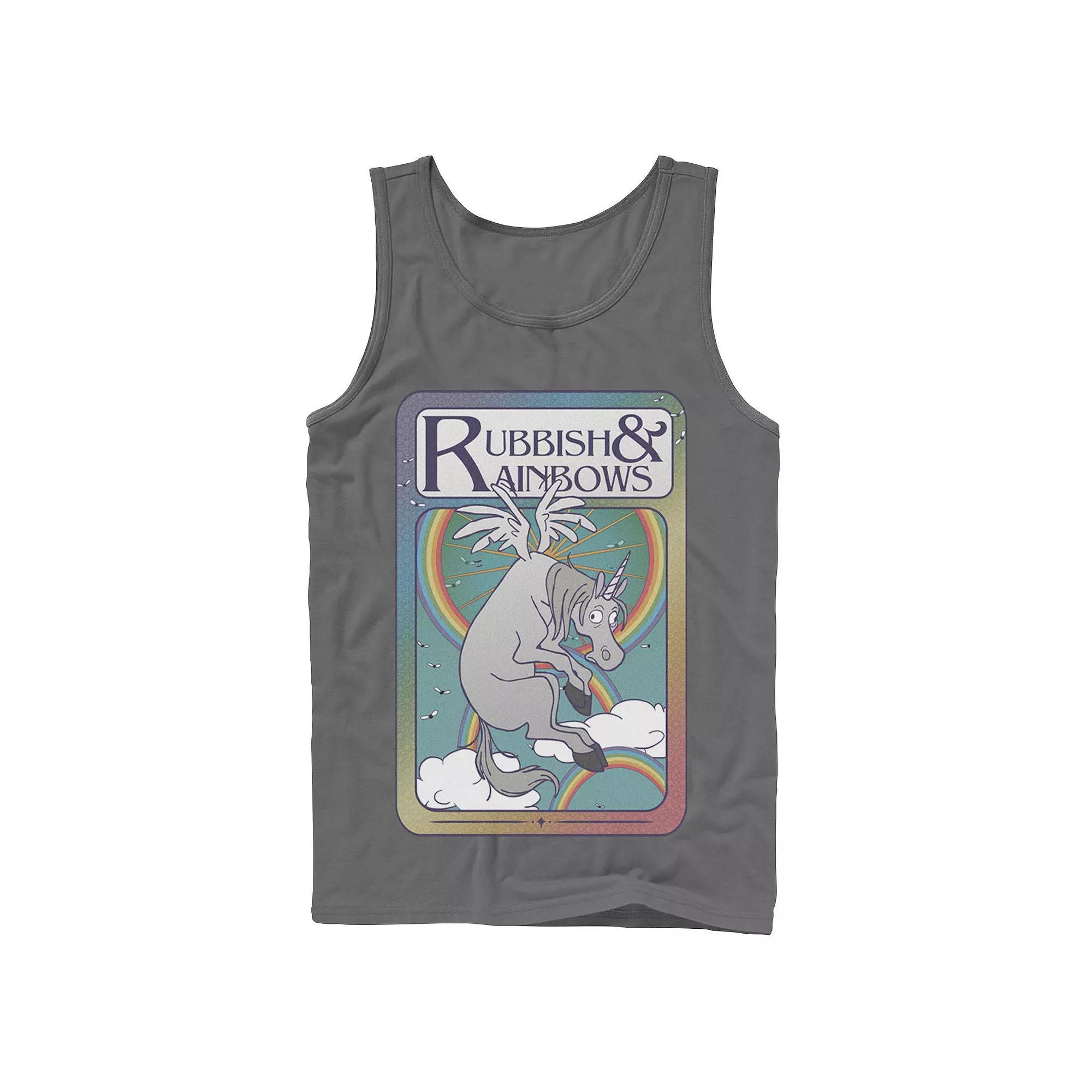 Men's Disney / Pixar Onward Rubbish & Rainbows Card Tank Top, Size: XL, Grey Product Image