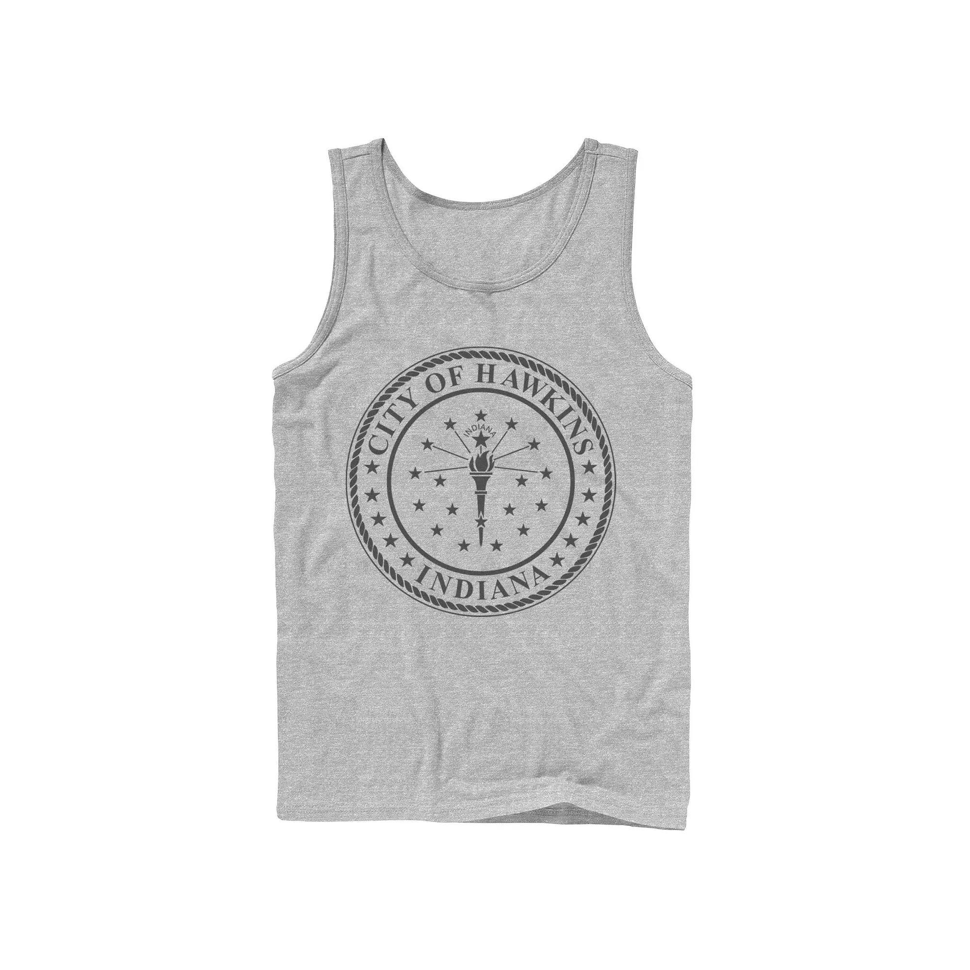 Men's Netflix Stranger Things City Of Hawkins Indiana Seal Tank Top,  Product Image