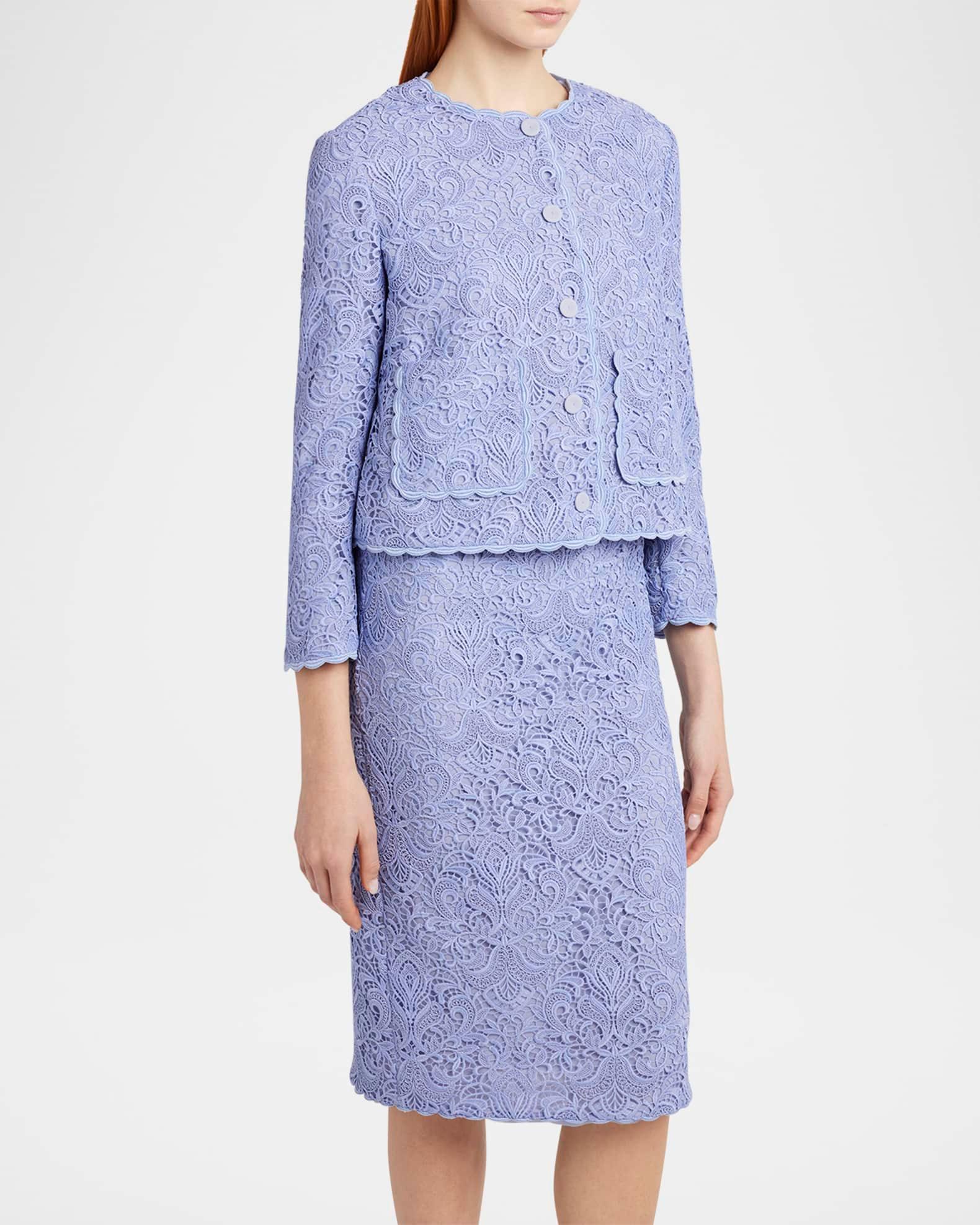 Lace Single-Breasted Crop Jacket Product Image