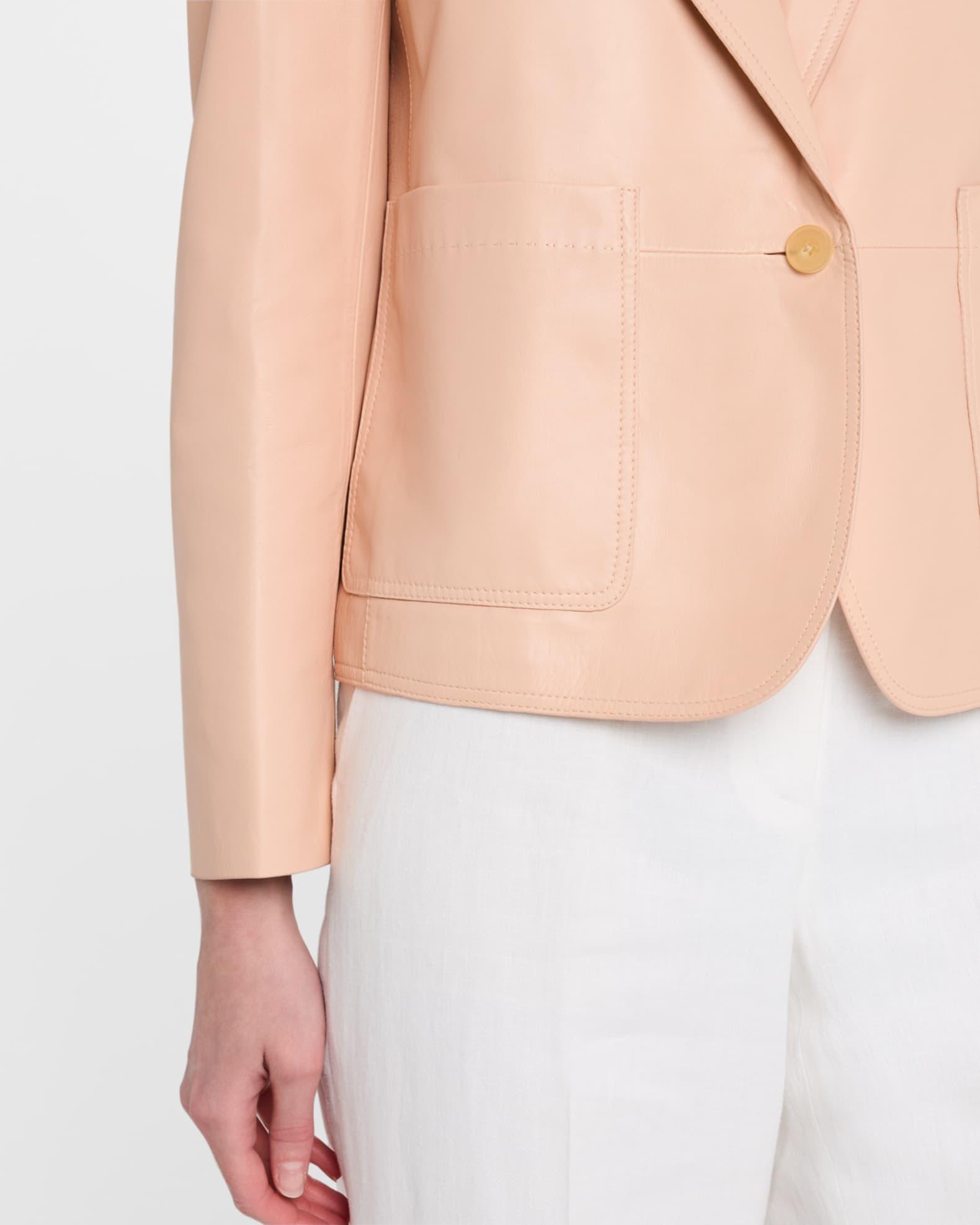 Single-Button Leather Boyfriend Blazer Product Image