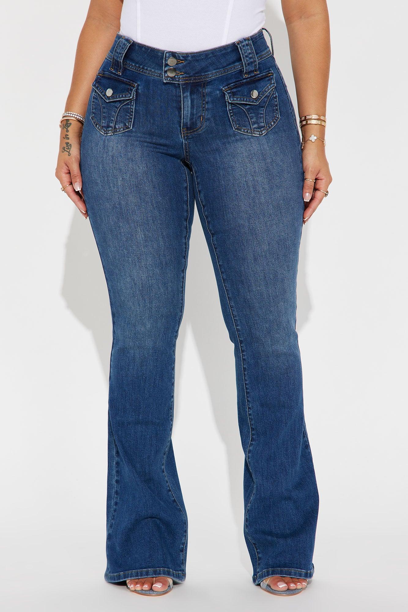 Make An Impression Stretch Flare Jeans - Dark Wash Product Image