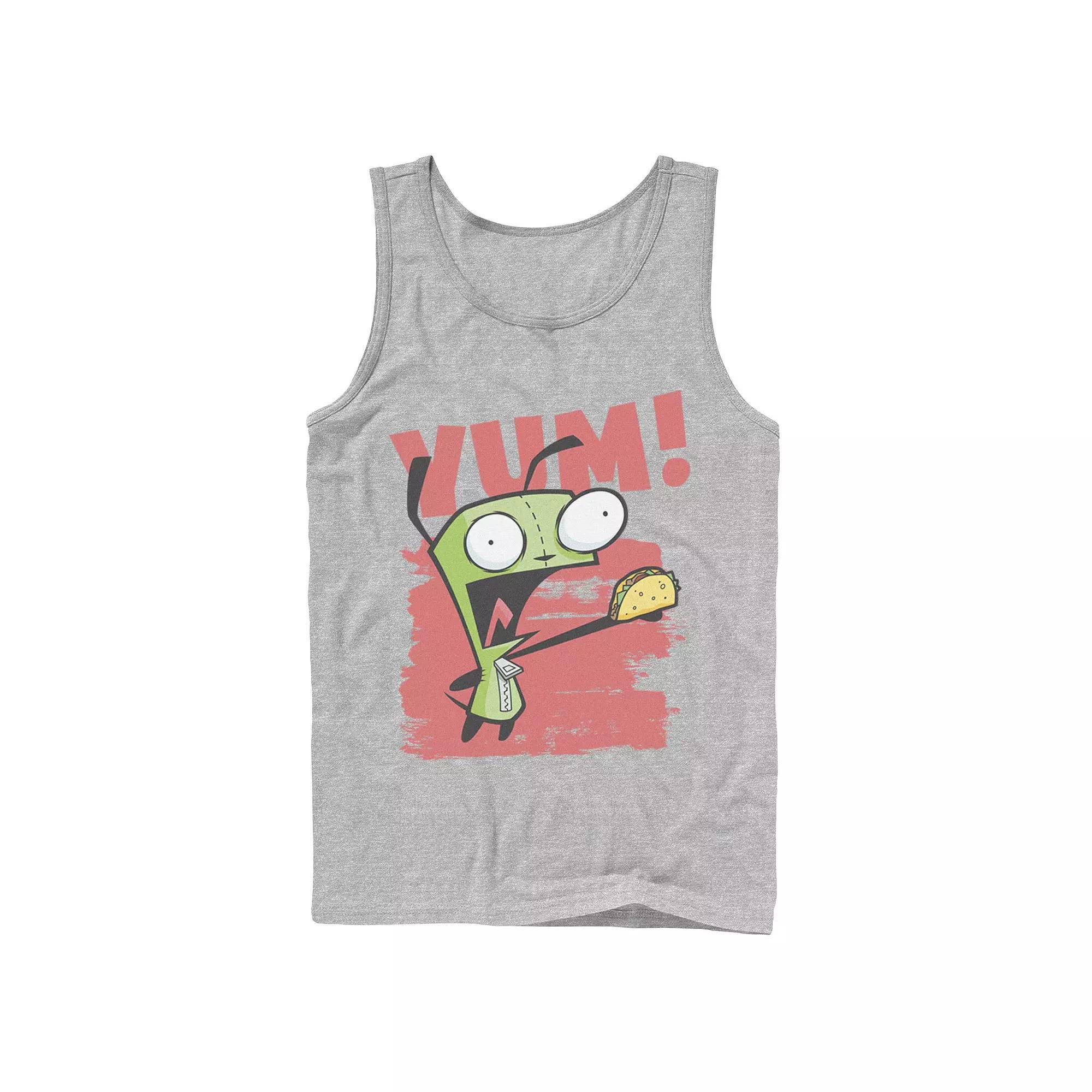 Men's Nickelodeon Invader Zim Gir Screaming Yum! Taco Portrait Graphic Graphic Tank Top,  Product Image