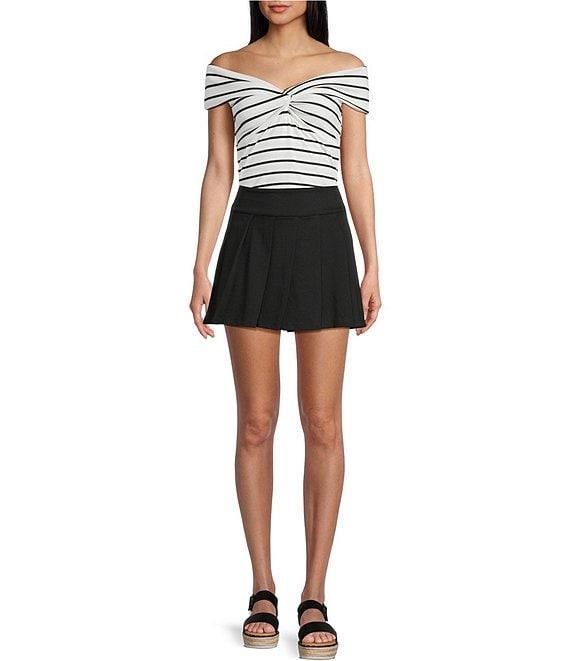 Honey & Sparkle Solid Pleated Skirt Product Image