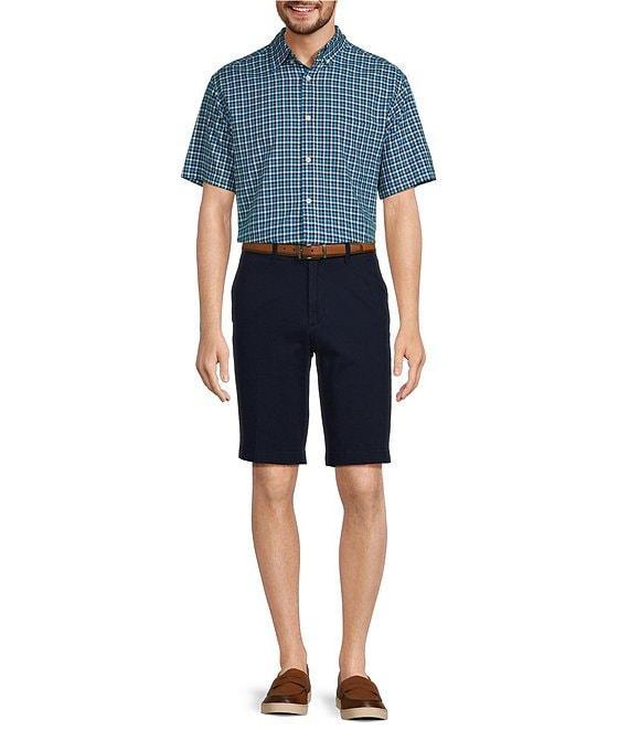Roundtree & Yorke Short Sleeve Multi Check Oxford Sport Shirt Product Image