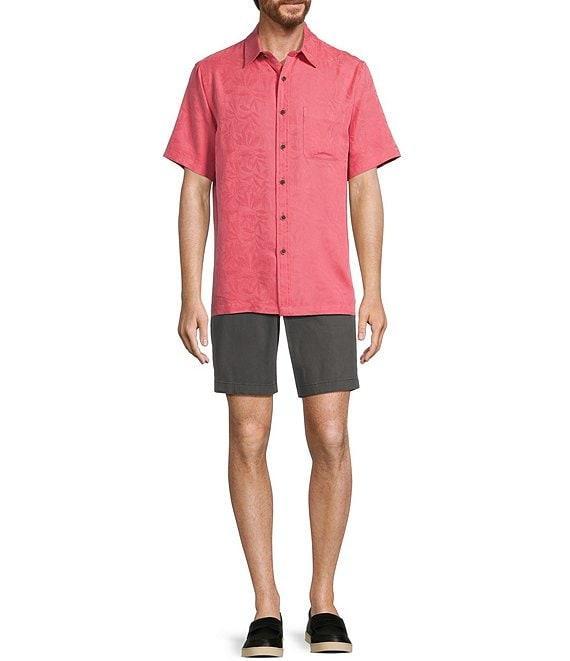 Roundtree & Yorke Short Sleeve Solid Polynosic Jacquard Sport Shirt Product Image