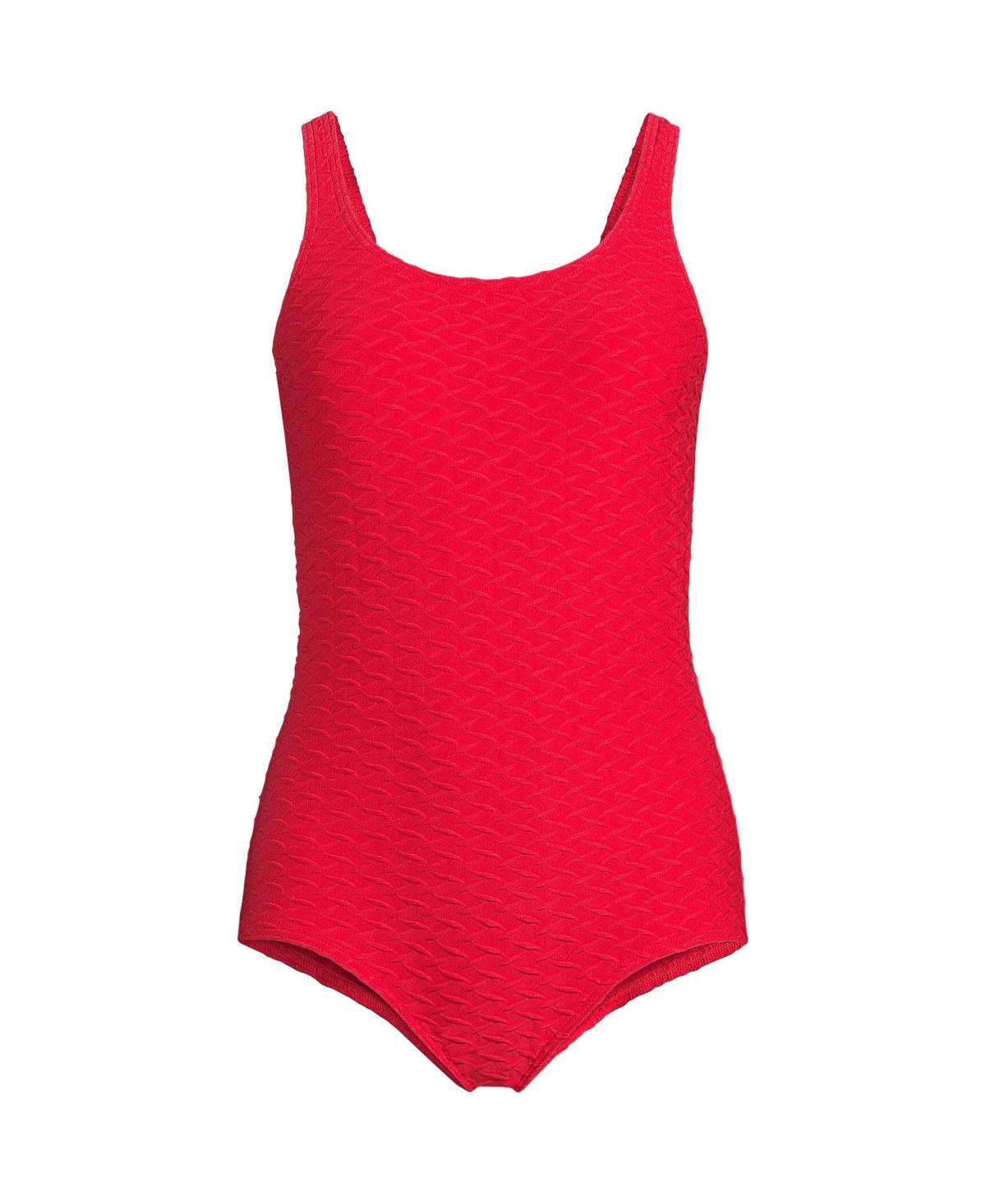 Womens Lands End Scoop Neck Tugless One-Piece Swimsuit Product Image