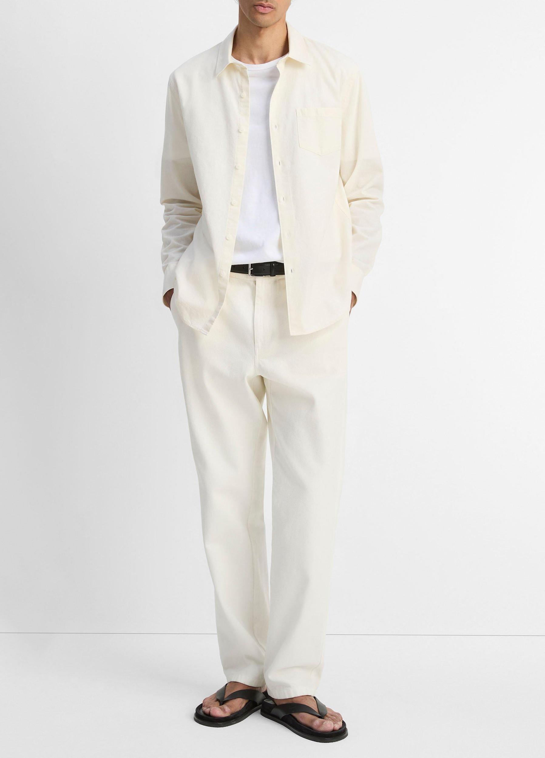 Cotton Chambray Button-Front Shirt Product Image