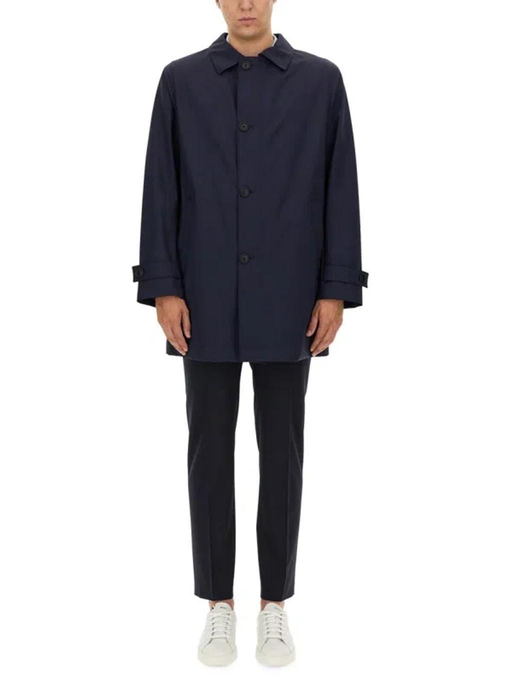 HUGO BOSS Jared Wool Coat In Blue Product Image