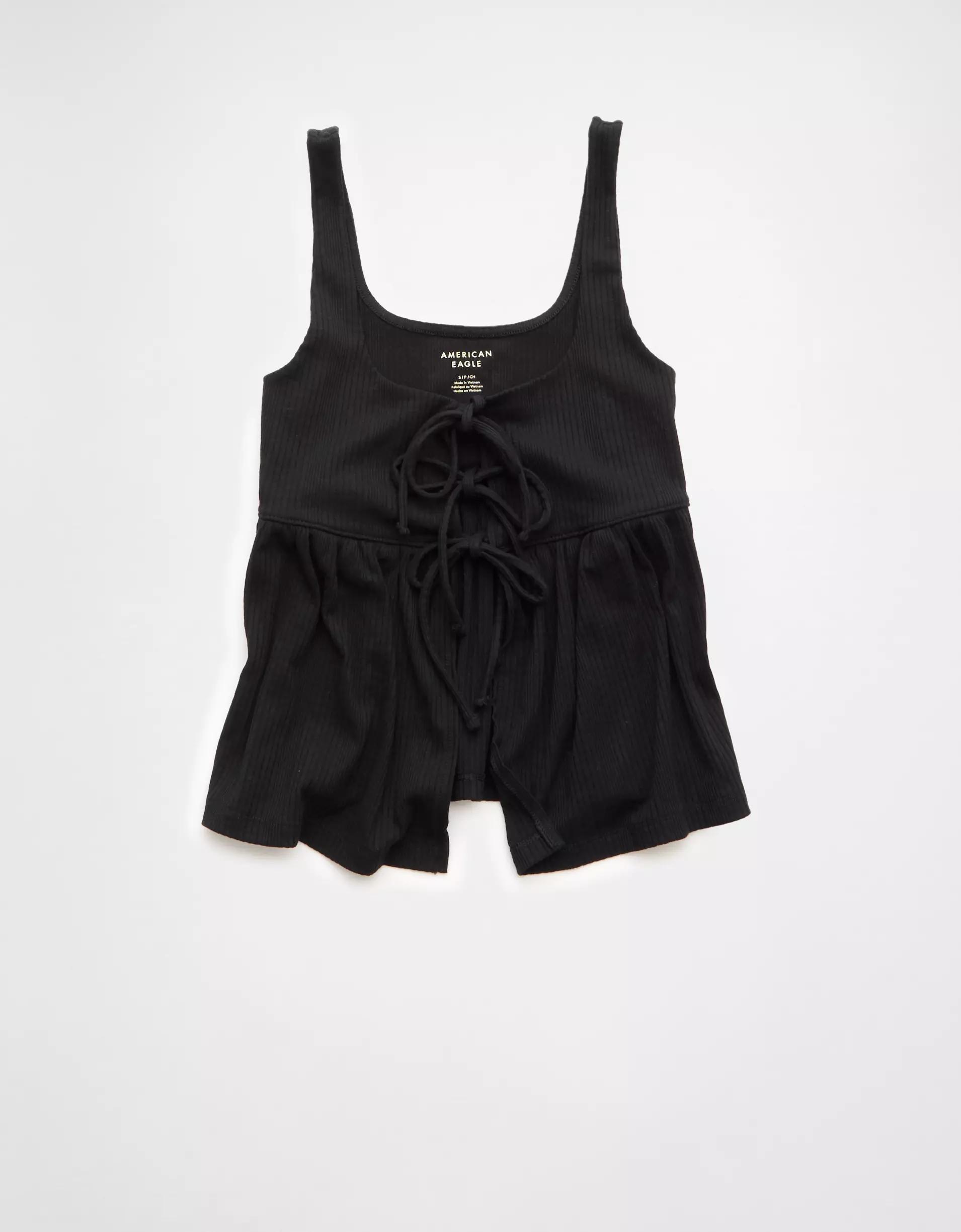 AE Tie Front Flyaway Babydoll Tank Top Product Image