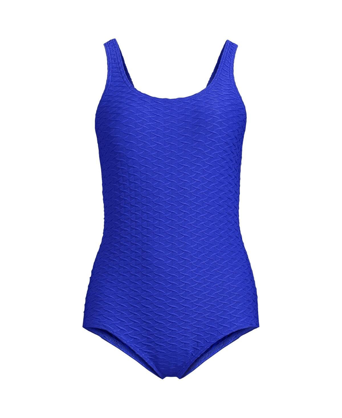 Womens Lands End Scoop Neck Tugless One-Piece Swimsuit Product Image